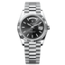 Rolex Day-Date 40 mm Bright Black Dial Platinum President Bracelet 228236-0003