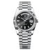 Rolex Day-Date 40 mm Bright Black Set With Diamonds Dial Platinum President Bracelet 228236-0004