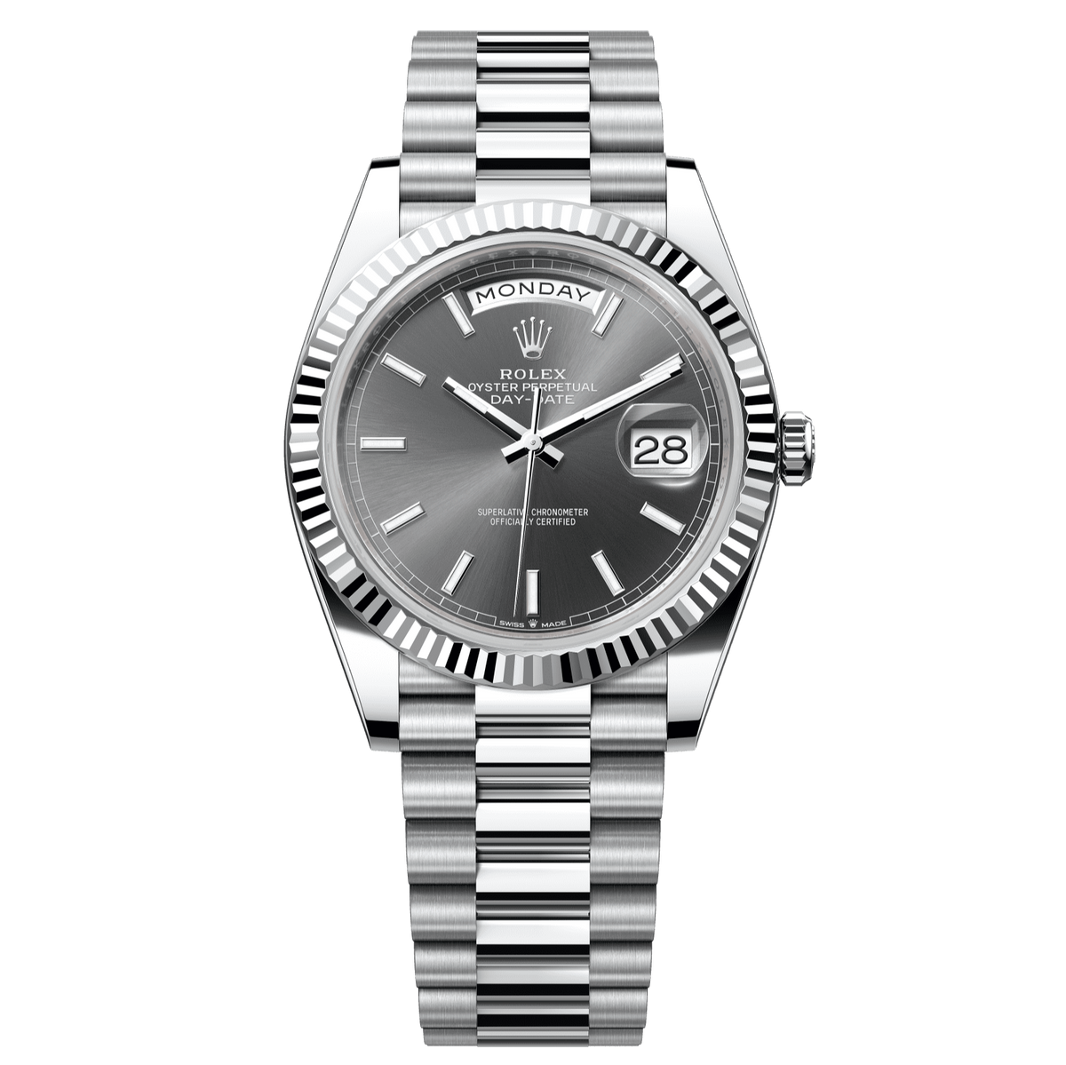 Rolex Day-Date 40 40 mm Slate  Dial Platinum President Bracelet 228236-0013 - WATCHXNYC