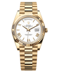 Rolex Day-Date 40 40 mm White Dial 18k Yellow Gold President Bracelet 228238-0042 - WATCHXNYC