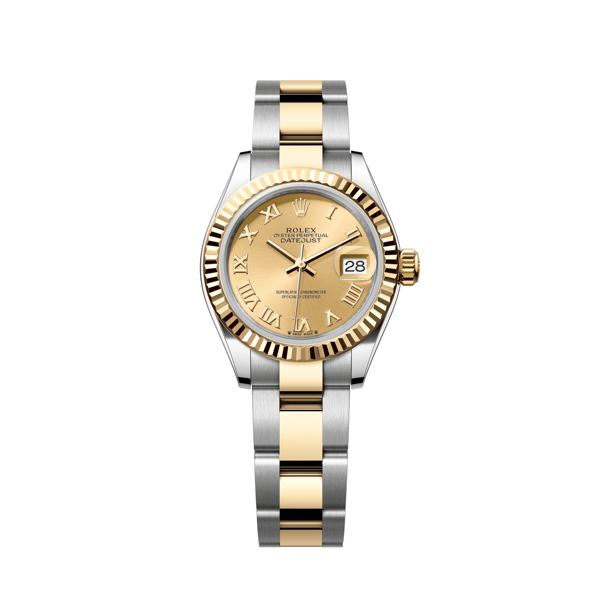 Rolex Lady-Datejust 28 mm Champagne-Colour Dial Oystersteel and 18k Yellow Gold Oyster Bracelet 279173-0010 - WATCHXNYC