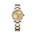 Rolex Lady-Datejust 28 mm Champagne-Colour Set With Diamonds Dial Oystersteel and 18k Yellow Gold Oyster Bracelet 279383rbr-0012
