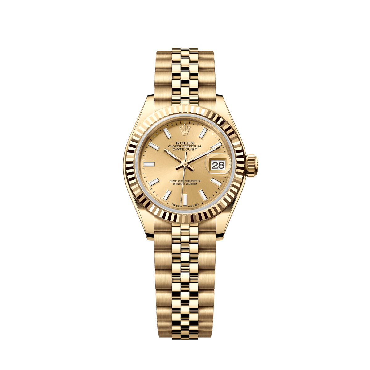 Rolex Lady-Datejust 28 mm Champagne Dial 18k Yellow Gold Jubilee Bracelet. 279178-0003 - WATCHXNYC