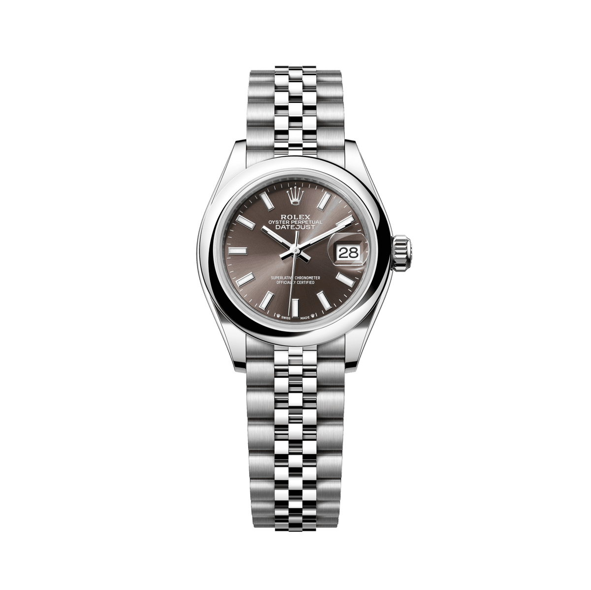 Rolex Lady-Datejust 28 mm Dark Grey Dial Oystersteel Jubilee Bracelet 279160-0009 - WATCHXNYC