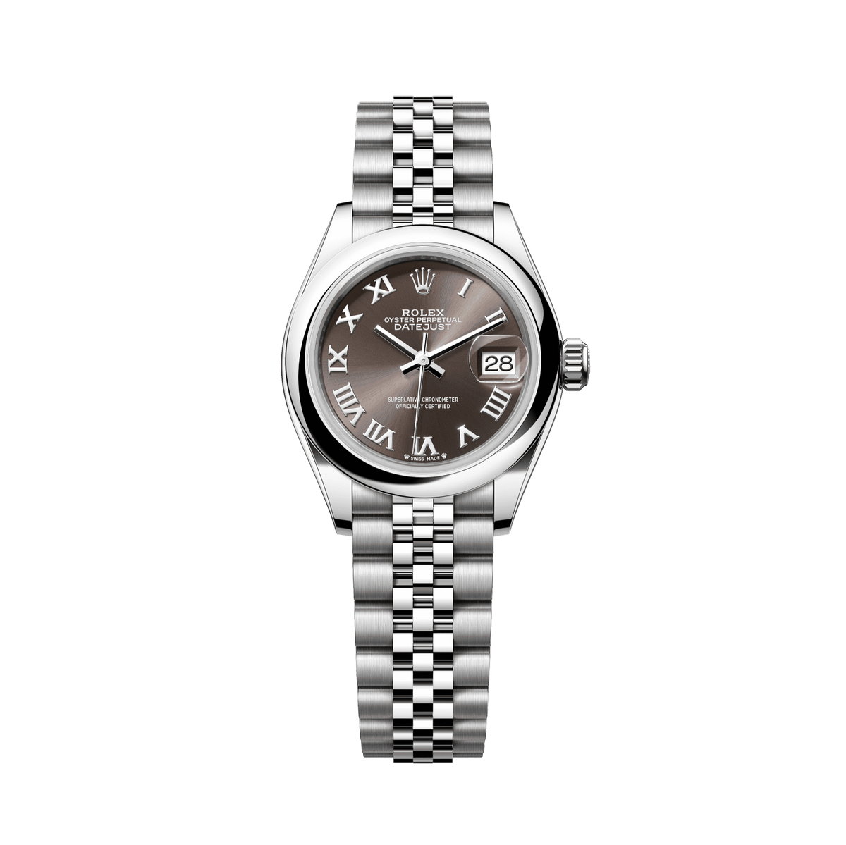 Rolex Lady-Datejust 28 mm Dark Grey Dial Oystersteel Jubilee Bracelet 279160-0011 - WATCHXNYC