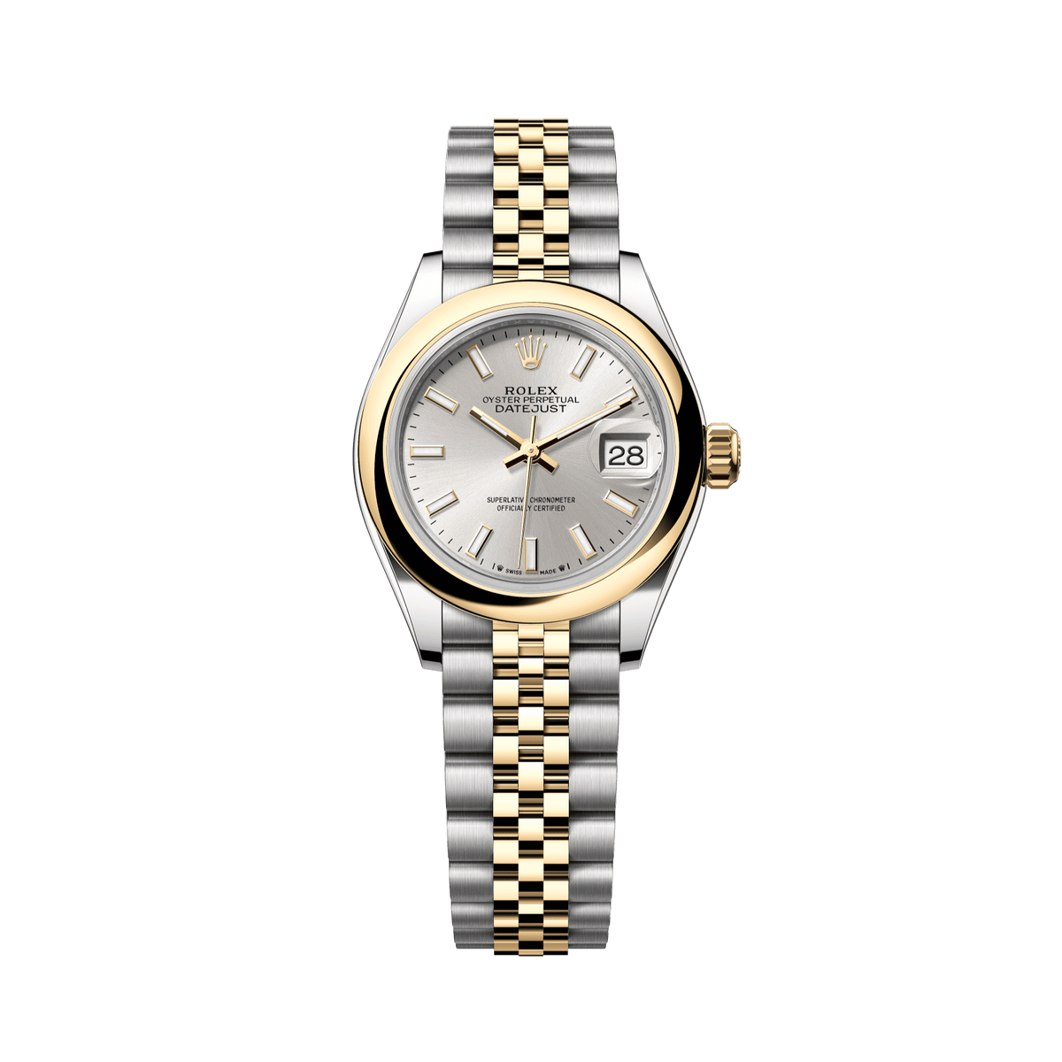 Rolex Lady-Datejust 28 mm Silver Dial Oystersteel and 18k Yellow Gold Jubilee Bracelet 279163-0019 - WATCHXNYC