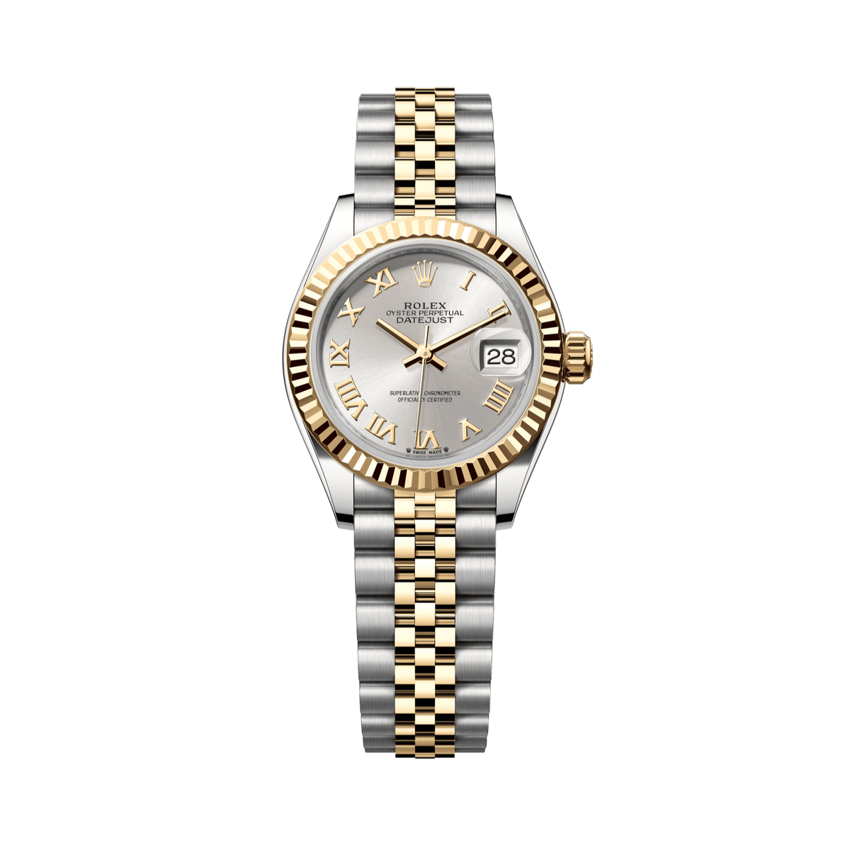 Rolex Lady-Datejust 28 mm Silver Dial Oystersteel and 18k Yellow Gold Jubilee Bracelet 279173-0005 - WATCHXNYC
