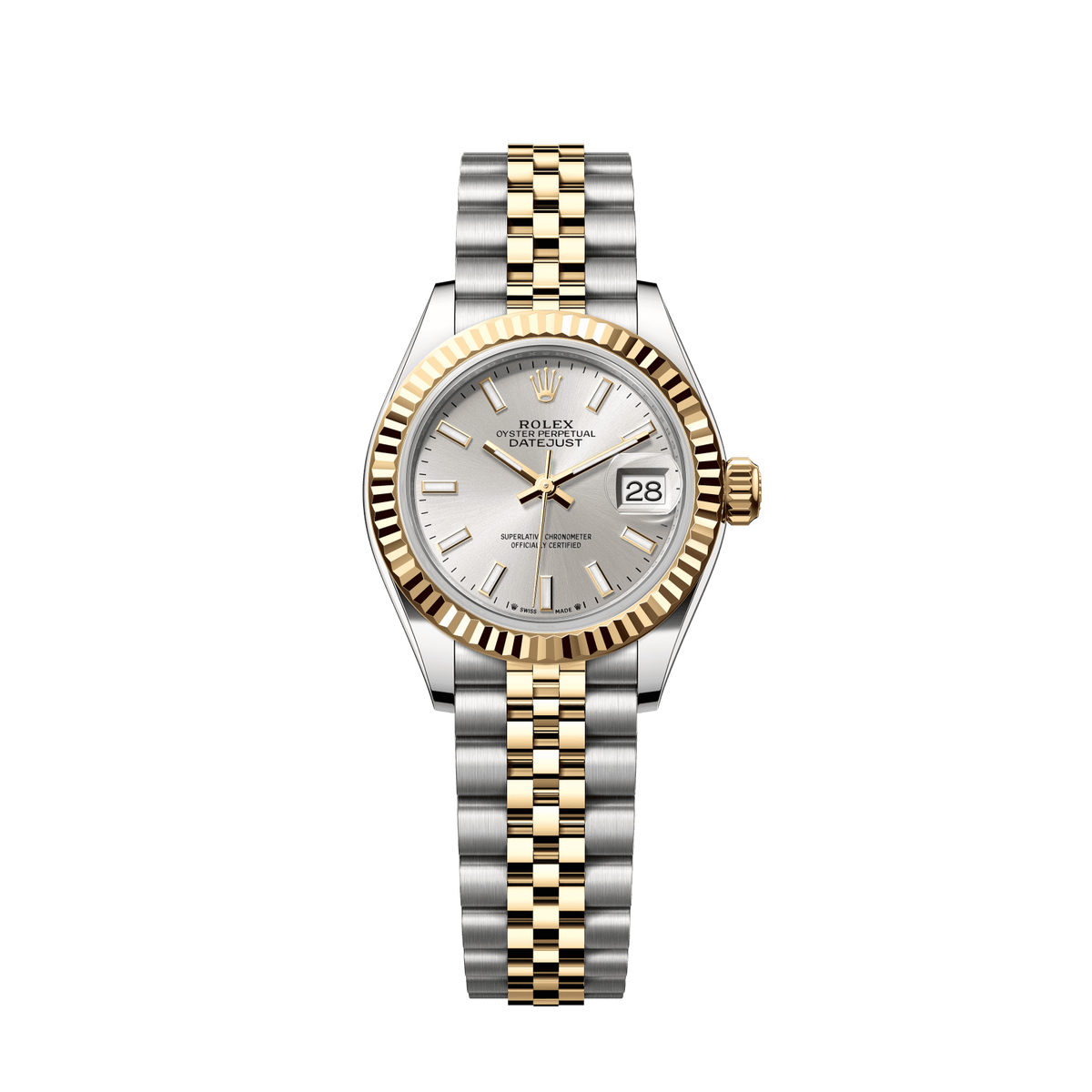 Rolex Lady-Datejust 28 mm Silver Dial Oystersteel and 18k Yellow Gold Jubilee Bracelet 279173-0019 - WATCHXNYC