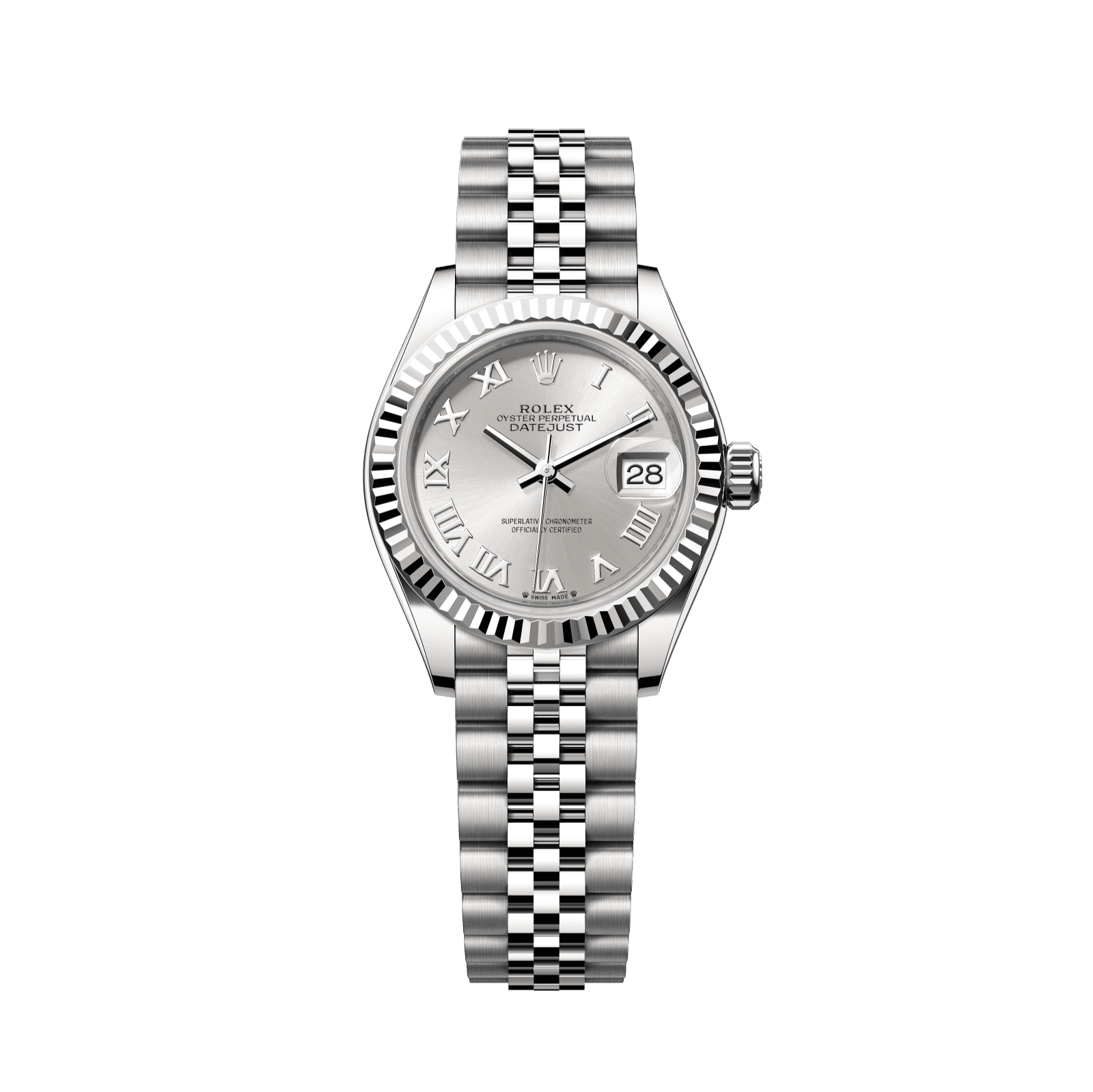 Rolex Lady-Datejust 28 mm Silver  Dial Oystersteel and White Gold Jubilee Bracelet 279174-0007 - WATCHXNYC