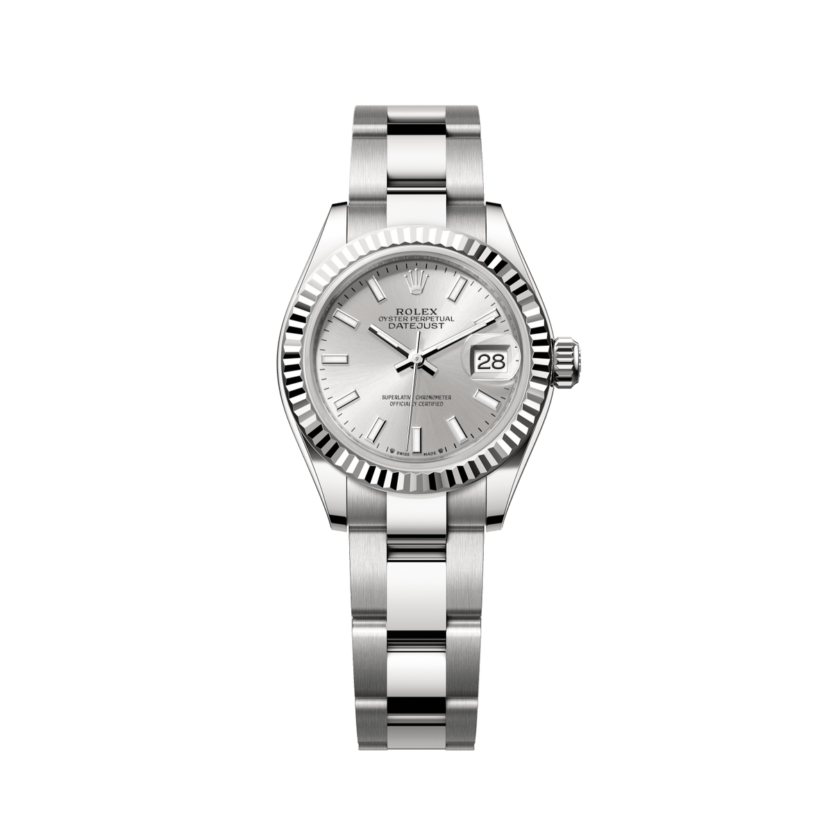 Rolex Lady-Datejust 28 mm Silver  Dial Oystersteel and White Gold Oyster Bracelet 279174-0006 - WATCHXNYC