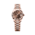 Rolex Oyster 28 mm Chocolate Dial 18 kt Everose Gold President, Semi-Circular Three-Piece Links 279175-0014