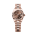 Rolex Oyster 28 mm Chocolate Dial 18 kt White Gold President, Semi-Circular Three-Piece Links 279175-0007