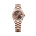 Rolex Oyster 28 mm Chocolate Set With Diamonds Dial 18 kt Everose Gold President, Semi-Circular Three-Piece Links 279135rbr-0017