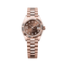 Rolex Oyster 28 mm Chocolate Set With Diamonds Dial 18 kt Everose Gold President, Semi-Circular Three-Piece Links 279175-0002
