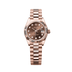 Rolex Oyster 28 mm Chocolate Set With Diamonds Dial 18 kt Everose Gold President, Semi-Circular Three-Piece Links 279175-0016
