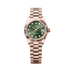 Rolex Oyster 28 mm Olive Green Set With Diamonds Dial 18 kt Everose Gold President, Semi-Circular Three-Piece Links 279175-0009