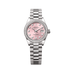 Rolex Oyster 28 mm Pink Set With Diamonds Dial 18 kt White Gold President, Semi-Circular Three-Piece Links 279139rbr-0005
