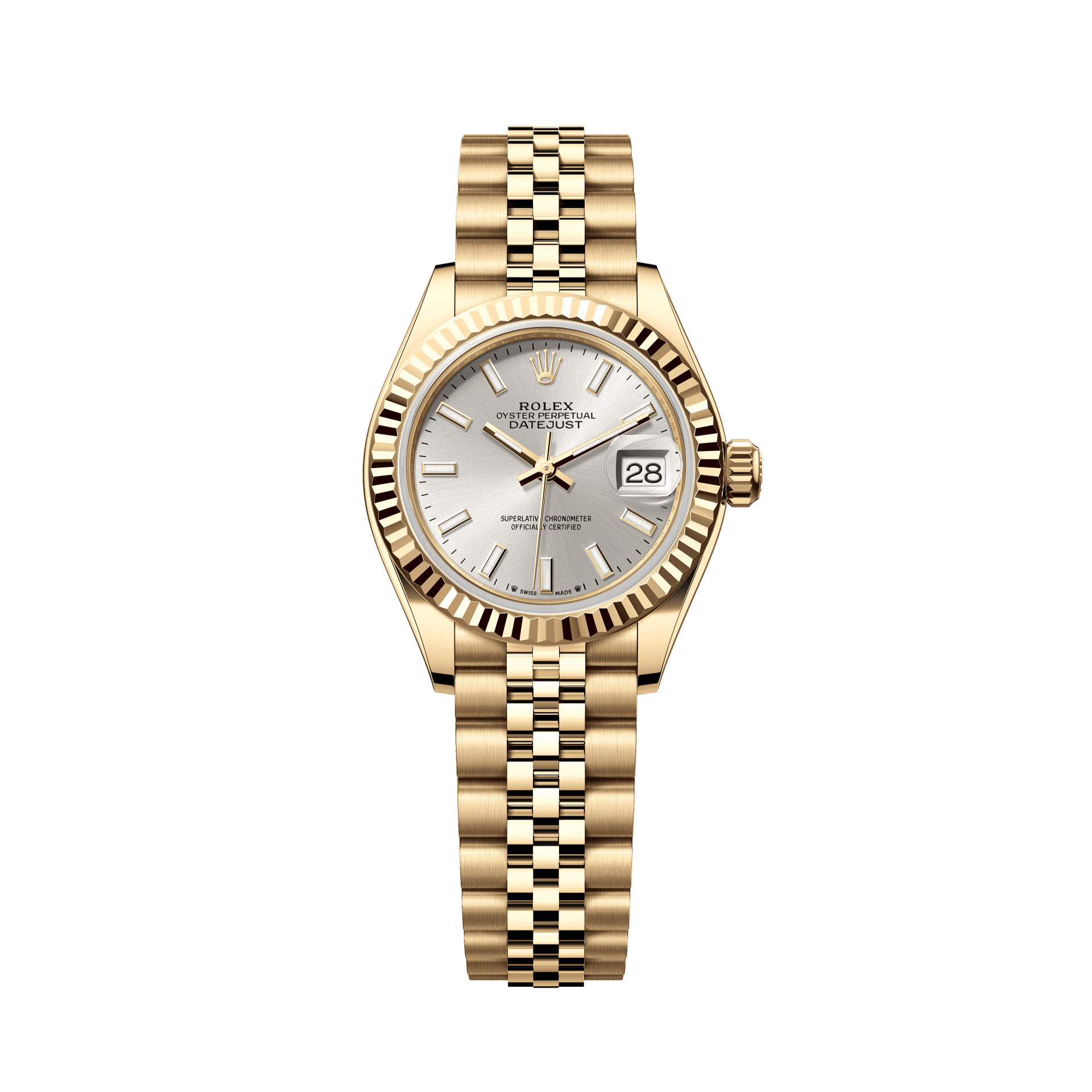 Rolex Oyster 28 mm Silver Dial 18k Yellow Gold Jubilee Bracelet. 279178-0006 - WATCHXNYC