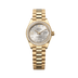 Rolex Oyster 28 mm Silver Set With Diamonds Dial 18k Yellow Gold President Bracelet 279138rbr-0001