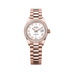 Rolex Oyster 28 mm White Dial 18 kt Everose Gold President, Semi-Circular Three-Piece Links 279135rbr-0023