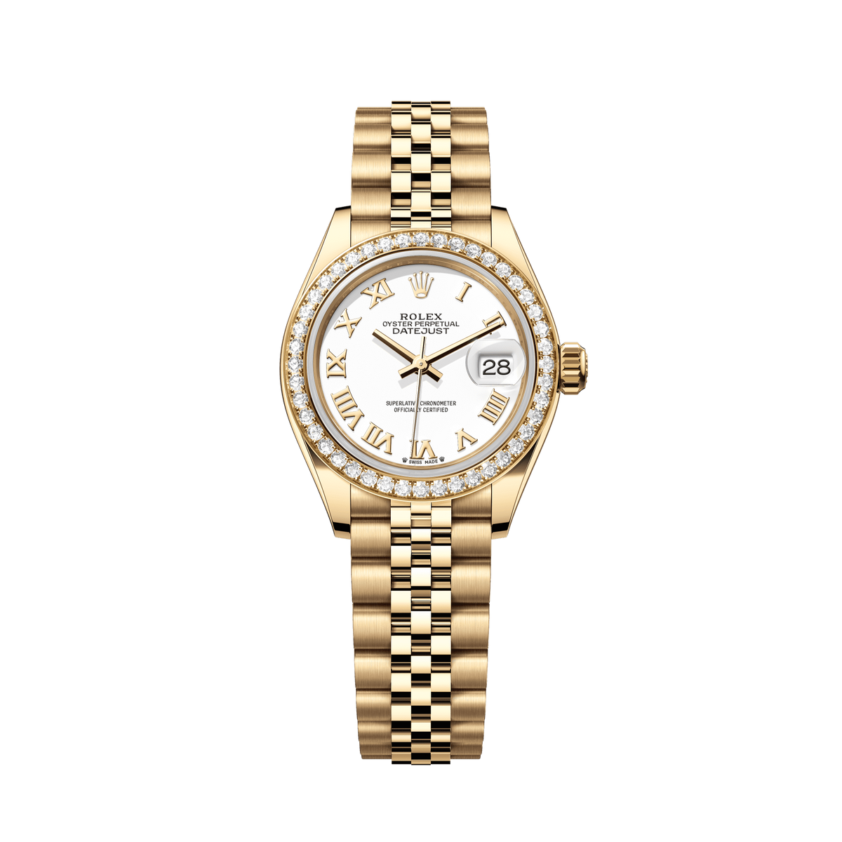 Rolex Oyster 28 mm White Dial 18k Yellow Gold Jubilee Bracelet. 279138rbr-0032 - WATCHXNYC