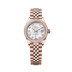 Rolex Oyster 28 mm White Mother-Of-Pearl Set With Diamonds Dial 18 kt Everose Gold Jubilee 279135rbr-0019
