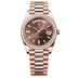Rolex Oyster 40 mm Chocolate Set With Diamonds Dial 18 kt Everose Gold President, Semi-Circular Three-Piece Links 228345rbr-0006