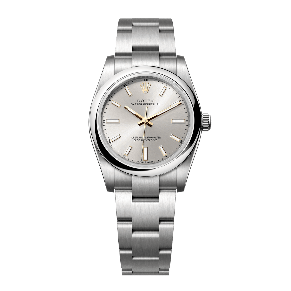 Rolex Oyster Perpetual 34 34 mm Silver Dial Oystersteel Oyster Bracelet 124200-0001 - WATCHXNYC