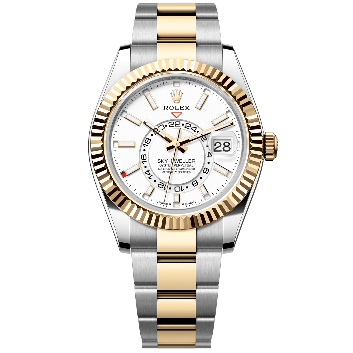 Rolex Sky-Dweller 42 mm Intense White Dial Oystersteel And 18k Yellow Gold Oyster Bracelet 336933-0005 - WATCHXNYC