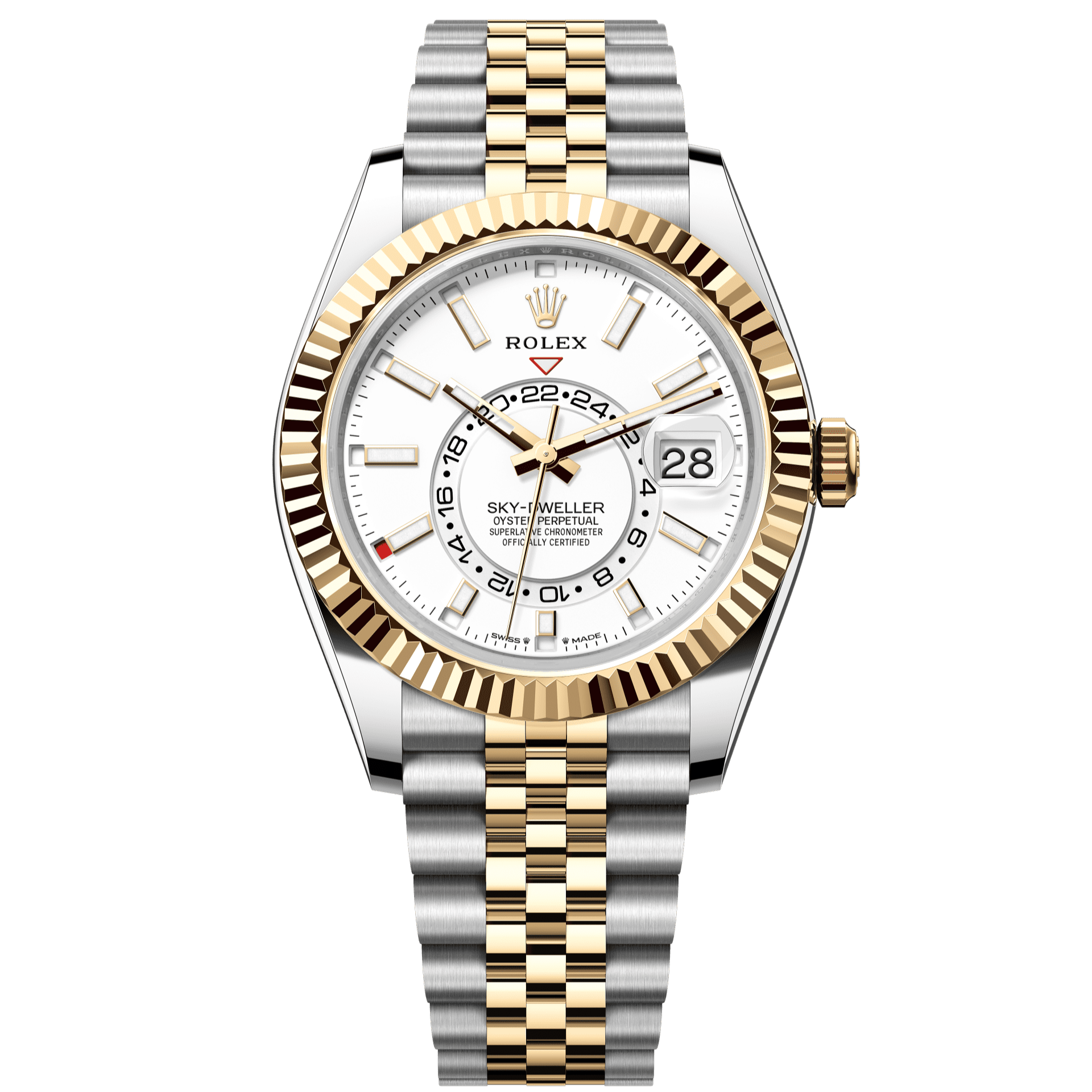 Rolex Sky-Dweller 42 mm Intense White Dial Oystersteel And Yellow Gold Jubilee Bracelet. 336933-0006 - WATCHXNYC