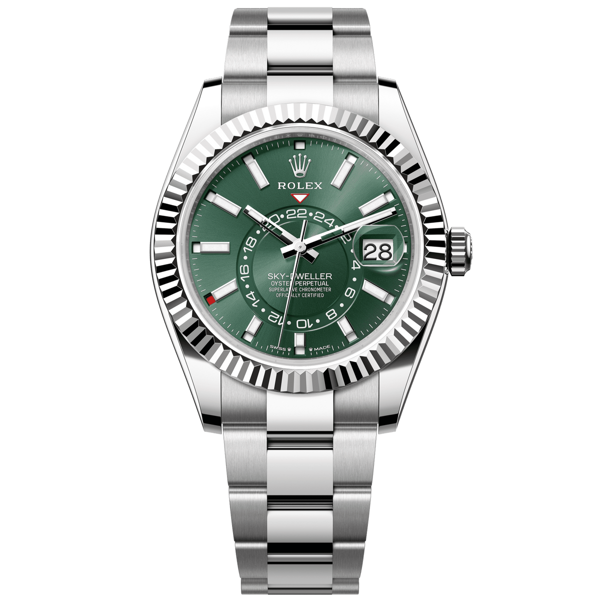 Rolex Sky-Dweller 42 mm Mint Green Dial Oystersteel and yellow gold Oyster Bracelet 336934-0001 - WATCHXNYC
