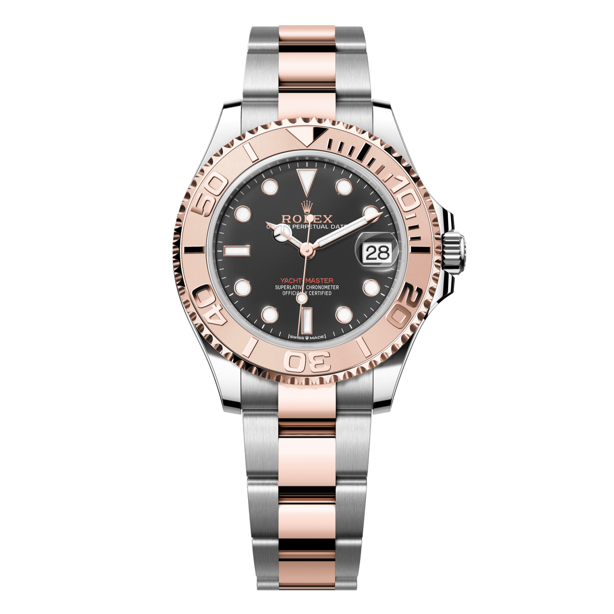 Rolex Yacht-Master 37 37 mm Intense black Dial Oystersteel and Everose gold  Oyster bracelet 268621-0004 - WATCHXNYC