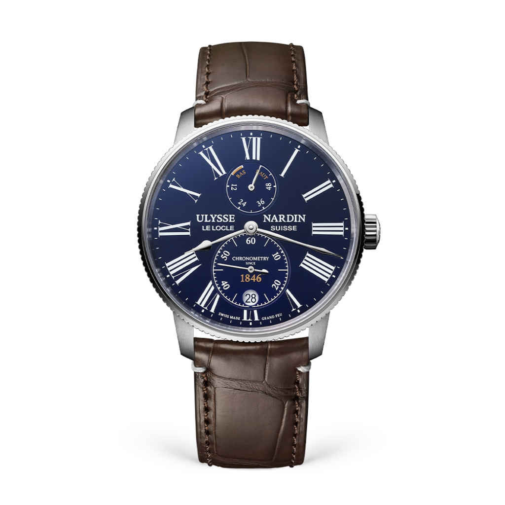 Ulysse Nardin Marine Torpilleur 42 mm Blue Dial Stainless Steel Leather Strap 1183-310LE-3AE-175/1A - WATCHXNYC