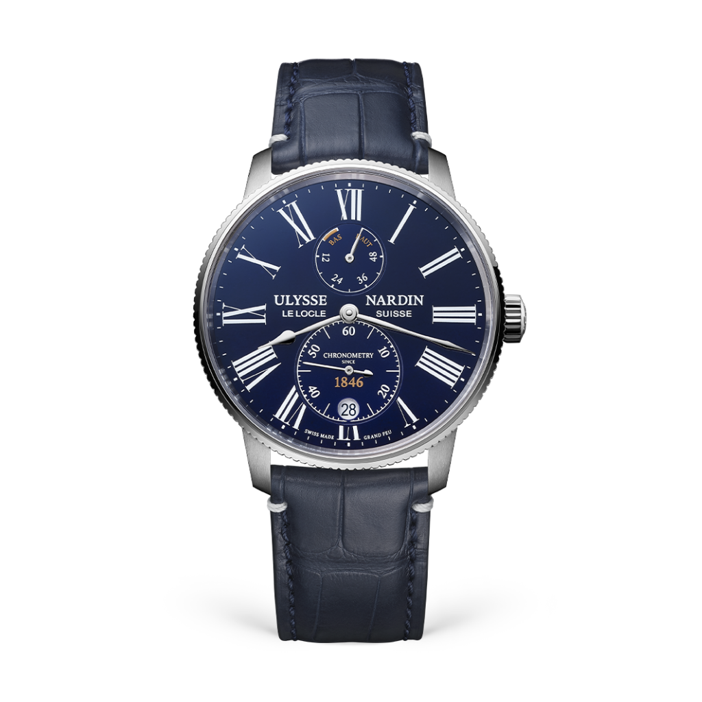 Ulysse Nardin Marine Torpilleur 42 mm Blue Dial Stainless Steel Leather Strap 1183-310LE-3AE-175/1B - WATCHXNYC