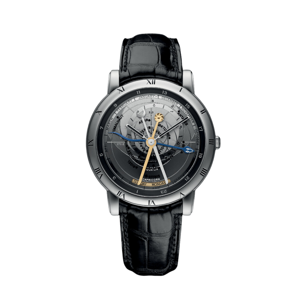 Ulysse Nardin Trilogy 41 mm Silver Dial Platinum Leather Strap 999-70 - WATCHXNYC