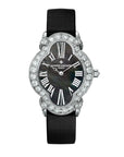Vacheron Constantin Heures Créatives Heure Romantique 36.2 x 26.5 mm Black Mother-Of-Pearl with Diamonds Dial White Gold Satin Strap 37640/000G-B659 - WATCHXNYC