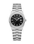 Vacheron Constantin Overseas quartz 33 mm Black Dial with Diamonds Stainless Steel Bracelet 1205V/100A-B591 - WATCHXNYC